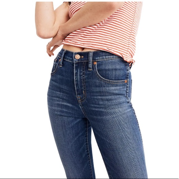 Madewell 10" High-Rise Skinny Jeans in Danny Wash: TENCEL™ Denim Edition Sz 26 - Picture 5 of 13